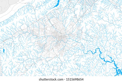 Rich detailed vector area map of Roanoke, Virginia, USA. Map template for home decor.