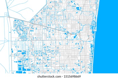Rich detailed vector area map of Davie, Florida, USA. Map template for home decor.