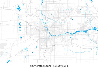 Rich Detailed Vector Area Map Of South Bend, Indiana, USA. Map Template For Home Decor.