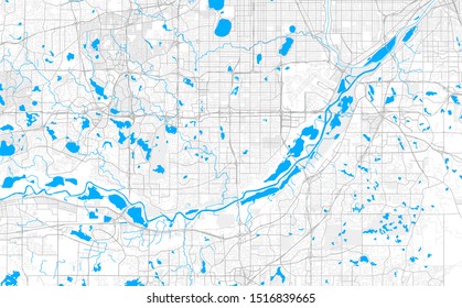 Rich Detailed Vector Area Map Of Bloomington, Minnesota, USA. Map Template For Home Decor.