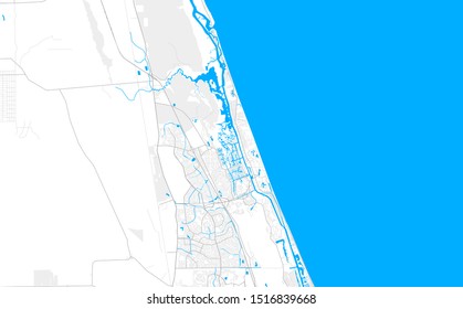 Rich detailed vector area map of Palm Coast, Florida, USA. Map template for home decor.
