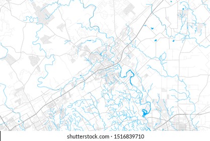 Rich detailed vector area map of New Braunfels, Texas, USA. Map template for home decor.