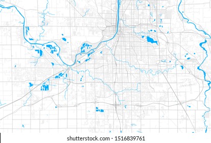 Rich detailed vector area map of Wyoming, Michigan, USA. Map template for home decor.