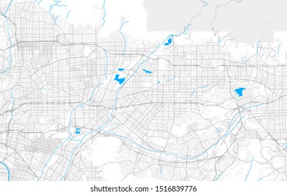 Rich detailed vector area map of Baldwin Park, California, USA. Map template for home decor.