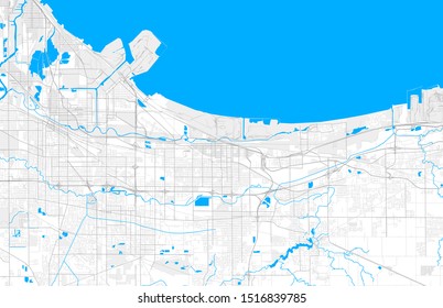 Rich detailed vector area map of Gary, Indiana, USA. Map template for home decor.