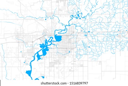 Rich detailed vector area map of Lake Charles, Louisiana, USA. Map template for home decor.