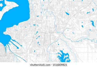 Rich detailed vector area map of Auburn, Washington, USA. Map template for home decor.