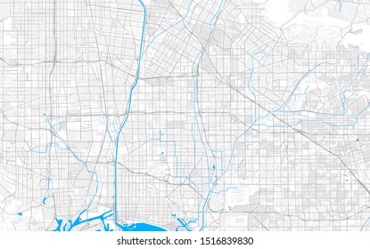 Rich Detailed Vector Area Map Of Bellflower, California, USA. Map Template For Home Decor.