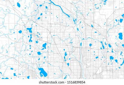 Rich detailed vector area map of Brooklyn Park, Minnesota, USA. Map template for home decor.