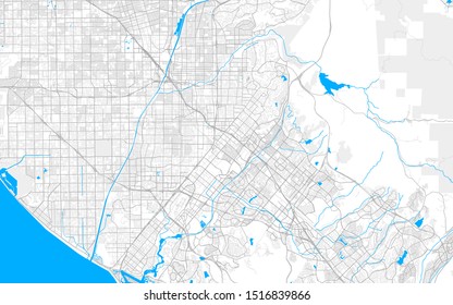 Rich detailed vector area map of Tustin, California, USA. Map template for home decor.