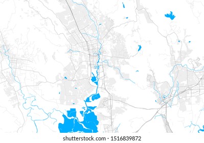 Rich detailed vector area map of Napa, California, USA. Map template for home decor.