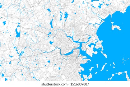 Rich Detailed Vector Area Map Of Somerville, Massachusetts, USA. Map Template For Home Decor.