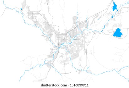 Rich detailed vector area map of St. George, Utah, USA. Map template for home decor.