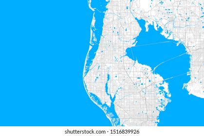 Rich detailed vector area map of Largo, Florida, USA. Map template for home decor.