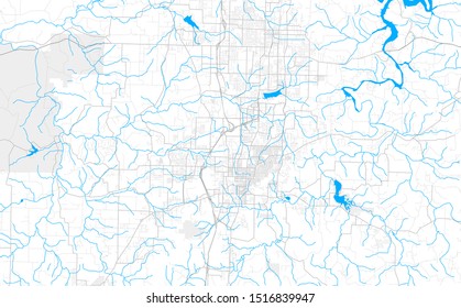 Rich detailed vector area map of Fayetteville, Arkansas, USA. Map template for home decor.