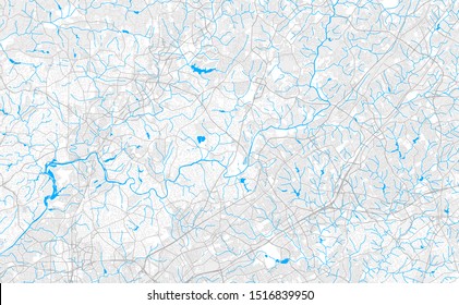 Rich detailed vector area map of Johns Creek, Georgia, USA. Map template for home decor.