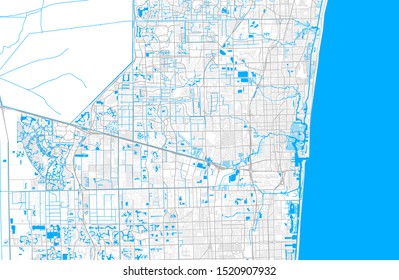 Rich detailed vector area map of Lauderhill, Florida, USA. Map template for home decor.