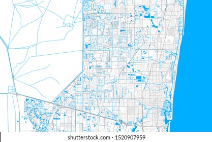 Rich detailed vector area map of Jupiter, Florida, USA. Map template for home decor.