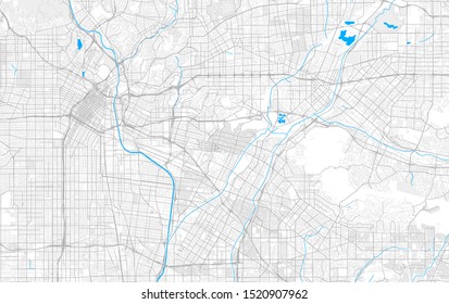 Rich detailed vector area map of Montebello, California, USA. Map template for home decor.