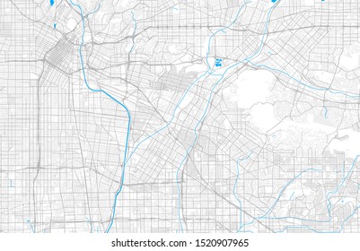 Rich detailed vector area map of Pico Rivera, California, USA. Map template for home decor.