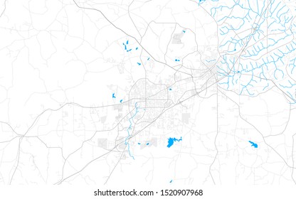 Rich detailed vector area map of Auburn, Alabama, USA. Map template for home decor.