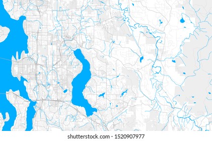 Rich detailed vector area map of Sammamish, Washington, USA. Map template for home decor.