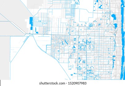 Rich detailed vector area map of Wellington, Florida, USA. Map template for home decor.