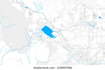Rich detailed vector area map of Lake Elsinore, California, USA. Map template for home decor.