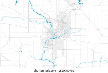 Rich Detailed Vector Area Map Of Janesville, Wisconsin, USA. Map Template For Home Decor.