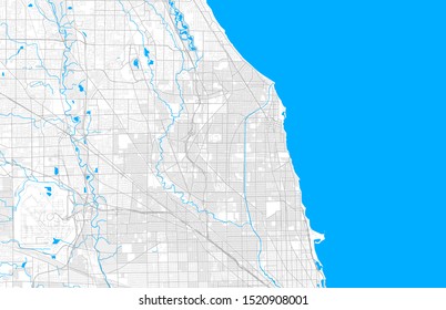 Rich detailed vector area map of Skokie, Illinois, USA. Map template for home decor.