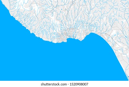Rich detailed vector area map of Santa Cruz, California, USA. Map template for home decor.