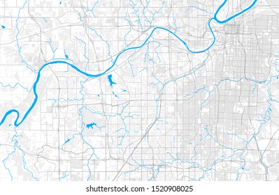 Rich detailed vector area map of Shawnee, Kansas, USA. Map template for home decor.