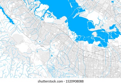 Rich Detailed Vector Area Map Of Palo Alto, California, USA. Map Template For Home Decor.