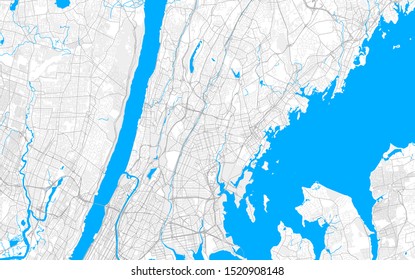 Rich detailed vector area map of Mount Vernon, New York, USA. Map template for home decor.