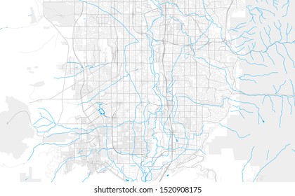 Rich detailed vector area map of South Jordan, Utah, USA. Map template for home decor.