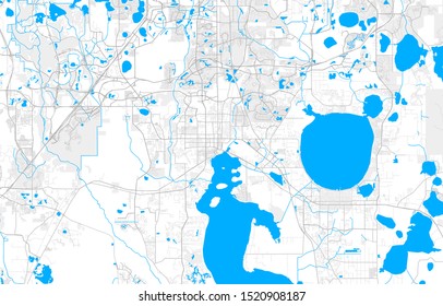 Rich detailed vector area map of Kissimmee, Florida, USA. Map template for home decor.