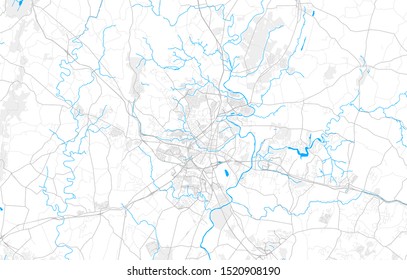 Rich Detailed Vector Area Map Of Frederick, Maryland, USA. Map Template For Home Decor.