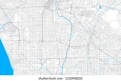 Rich Detailed Vector Area Map Of Lynwood, California, USA. Map Template For Home Decor.