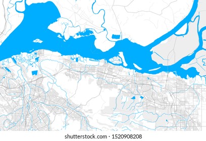 Rich detailed vector area map of Pittsburg, California, USA. Map template for home decor.