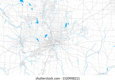 Rich detailed vector area map of Canton, Ohio, USA. Map template for home decor.