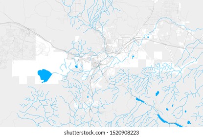 Rich detailed vector area map of Flagstaff, Arizona, USA. Map template for home decor.