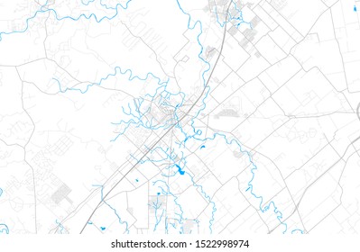 Rich detailed vector area map of San Marcos, Texas, USA. Map template for home decor.