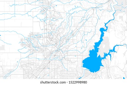 Rich detailed vector area map of Rocklin, California, USA. Map template for home decor.