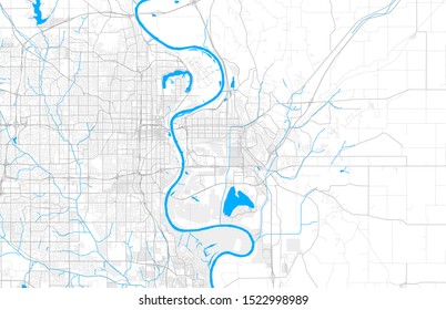 Rich detailed vector area map of Council Bluffs, Iowa, USA. Map template for home decor.
