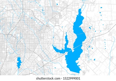 Rich detailed vector area map of Rowlett, Texas, USA. Map template for home decor.