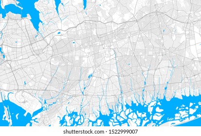 Rich detailed vector area map of Hempstead, New York, USA. Map template for home decor.