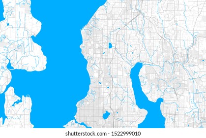 Rich detailed vector area map of Shoreline, Washington, USA. Map template for home decor.