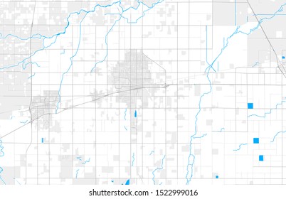 Rich detailed vector area map of Hanford, California, USA. Map template for home decor.