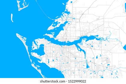 Rich detailed vector area map of Bradenton, Florida, USA. Map template for home decor.