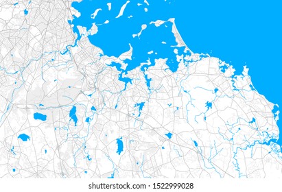 Rich detailed vector area map of Weymouth Town, Massachusetts, USA. Map template for home decor.